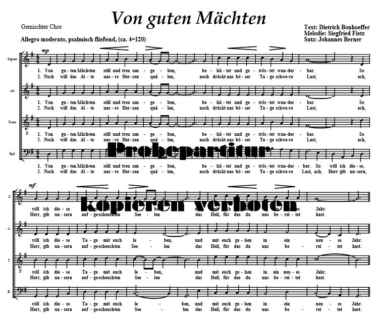 Von Guten Mächten Wunderbar Geborgen Noten Pdf www.berner-music.com